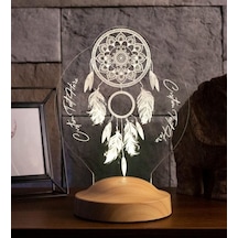 Dreamcatcher Gece Lambası Kişiye Özel Hediye, Düş Kapanı Rüya Kapanı Kişiselleştirilmiş Led Lamba, Chakra Ev ve Oda Dekoru