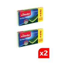 Vileda Ultra Fresh Antibakteriyel  Bulaşık Süngeri 2+1 2'li