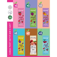 Mixmey Karma 2 Meyve Bar 12 Adet | Atıştırmalıklar – Vegan, Glutensiz, Koruyucusuz 20gr X 12 Adet