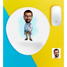 Kişiye Özel Bay Doktor Karikatürlü Bilek Destekli Mouse Pad