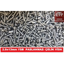 2.9X13 MM Ysb Paslanmaz Sac Vidası 24- 50-100 Adet Seçenekli 24 Adet