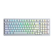 Aula F99 Mekanik Rgb Star Vector Switch 3 Modlu Kablosuz Makrolu Hot Swap Klavye Desenli Beyaz