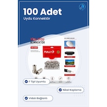 Vida Tipi Uydu Konnektör 100'lü F Koaksiyel Kablo Vidalı Seti Bağ