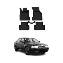 Skoda Octavia 1 1996-2004 Uyumlu 4d Havuzlu Paspas Kauçuk Siyah 5 Parça