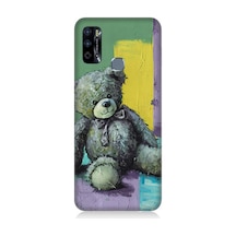 İnfinix Hot 9 Uyumlu Soyut Renkli Oyuncak Ayı Desenli Silikon Kılıf Çok Renkli