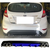 Ford Fiesta Mk7 Uyumlu Mavi Difüzör Çiftli Yuvarlak Egzoz Görünümlü D Tip Difizör