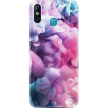Infinix Smart 4 Kılıf Silikon Pink Cloud 1305 Siyah