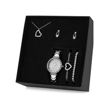 Kadın Kalpli Kolye Küpe Bileklik Saat Seti Set Ps0721 N11.236