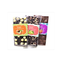 Dark Brown %54 Bitter Çikolata - Antep Fıstığı - Fındık - Badem Sütlü Tablet 3'lü