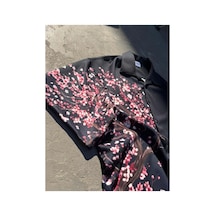 More Black Midnight Desenli Dubble Hürrem Kumaş Oversize Gömlek Çok Renkli
