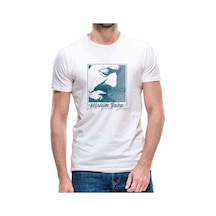 Müslüm Baba Birde Benden Dinleyin Baskılı Beyaz Erkek Tshirt