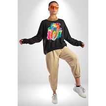 Diş Doktoru Diş Anatomisi Özel Tasarım Unisex Siyah Sweatshirt Siyah