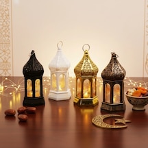 Ramazan Temalı Büyük Altıgen Kapalı Kubbe Led Lamba Altın