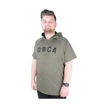 Mode Xl Büyük Beden Tshirt Kapşonlu Dbca 22119 Haki 001