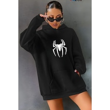 Startmore Örümcek Baskılı Kapişonlu Sweat Siyah