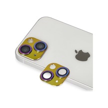 Mey İthalat Apple Uyumlu iPhone 13 Pers Alüminyum Kamera Lens - Rainbow Gökkuşağı