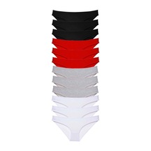 12 Adet Süper Eko Set Likralı Kadın Slip Külot Siyah Kırmızı Gri Beyaz Çok Renkli