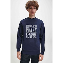 Peaky Blinders Tommy Shelby By Order Baskılı Indigo Erkek Sweat