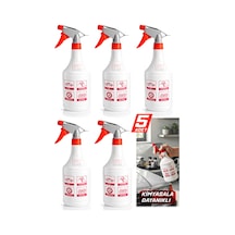 1 Litre Boş Sprey Şişesi 5'li Set Ayarlanabilir Püskürtücülü Çok Amaçlı Hobi & Temizlik Şişesi