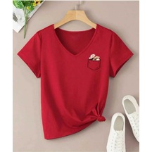 Kozia Outdoors Malkoçbey Cep Detay Baskılı Oversize Unisex Basic T-şhirt Kırmızı Kirmizi