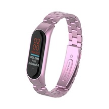 Newface - 382 - Xiaomi Mi Band 4 Metal Baklalı Kordon - Ece-umay - - Rose