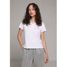 Colin's Colins Regular Fit Polo Yaka Nakışlı Kadın Beyaz Kısa Kol Tişört Cl1079949 Q1.v2 Wht