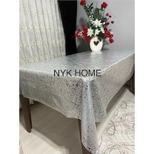 Nyk Home Hasır Desen Lüks Pvc Silinebilir Masa Örtüsü Tüm Renk Ve Ölçüler Gri