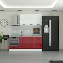 195 Cm Mutfak Dolabı Mdf Kapak Tezgah Dahil Yrkn195 101 Kırmızı