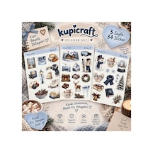 Romantik Kış Temalı Winter Sticker Set Ajanda Scrapbook Journal 0