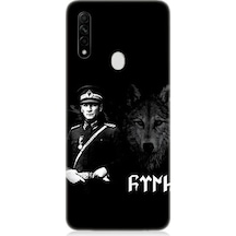 Oppo A31 Uyumlu Mustafa Kemal Atatürk Ve Kurt Desenli Silikon Kılıf