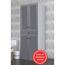 Kenzlife Membran Çamaşır-kurutma Makinesi Dolabı El Kindi Gribyz Panjur 187 070 60 Mebran Kapak Mdf Gövde Beyaz
