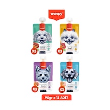 12 Adet Karma Taze Köpek Ezmesi Köpek Ödülü 90 Gr. X 12 Adet