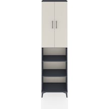 Arges Dolap 3 Raflı 2 Kapaklı Tek Askılı 60x30x221 Antrasit-aytaşı Antrasit
