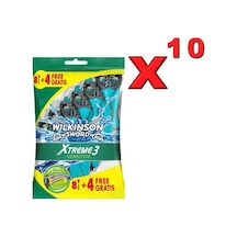 Wilkinson Sword Xtreme 3 Sensitive 8+4 Üç Bıçaklı Kullan At Tıraş Bıçağı 10'lu