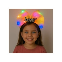 Led Işıklı Love Yazılı Sarı Fiyonk Taç Kız Çocuk Parti Tacı 0  -  99