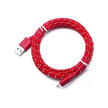 Mikro Usb Kablosu 2.4a Hızlı Şarj Cep Telefonu Şarj Tarih Kablosu Samsung Uyumlu Red Micro Usb 0.5m Diğer