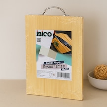 Bambu Ahşap Kesme Tahtası 22x32x1.7 Cm Metal Kulplu Çr