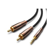 Ugreen 3.5mm To 2 Male Rca Kablo Stereo Audio Adaptör Örgülü Kablo Hi-fi Sound Auxiliary Rca Y Splitter, 2m, 80847