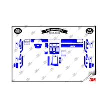 Fiat Tempra Tipo 1991-1999 Torpido Konsol Trim Göğüs Maun Kaplama Set 51 Parça Mavi