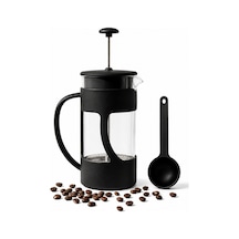 Borosilikat Cam French Press 350 ml – Mat Siyah Gövde