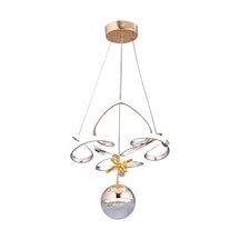 Helen Tek Toplu Modern Sarkıt Avize ,gold Sarkıt Power Led Avize, 3 Renk Yanabilen Led Avize,