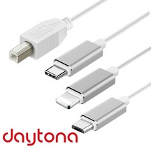 Daytona ADS-501 3in1 USB B to Micro USB - Lightning - Type-C Enstrüman Kablo Çevirici OTG Kablo