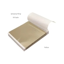 Şampanya Rengi Yaprak Varak, Şampanya Tırnak Süsü, Dekoratif, Epoksi Reçine-9x9cm-100sayfa