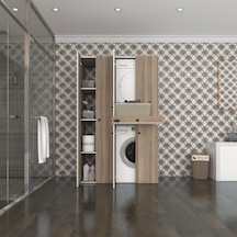 Kenzlife Çamaşır-Kurutma Makinesi Dolabı Şahrur Sol Crd 187 120 60 Çekmeceli Banyo Çok Renkli