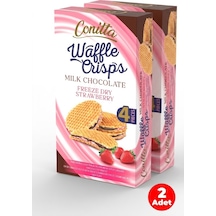 Conitta Waffle Crisps Çilek Kremalı Ve Sütlü Çikolatalı Çıtır Gofret 100 Gr. 2 Adet