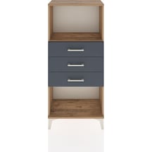 Hyperion Dolap Tek Raflı 3 Çekmeceli 60x44x134 Çam-antrasit Çam
