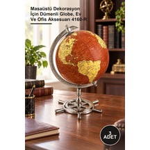 3 Adet Dümenli Dekoratif Dünya Küre Masaüstü Dekorasyon İçin Dümenli Globe, Ev Ve Ofis Aksesuarı 4160-r 1