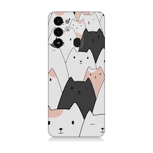 Tecno Spark 8c Uyumlu Silikon Kılıf Gülen Mutlu Kediler