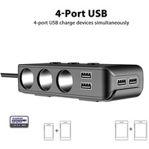 Araç Çakmak Araç Şarj Cihazı 120w Çift Usb 4.8a Hızlı Şarj Adaptörü Üç Noktalı Ağız Dört Usb Soketi