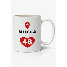 Muğla Baskılı Kupa Bardak Baskılı Kahve Kupa Bardak Beyaz